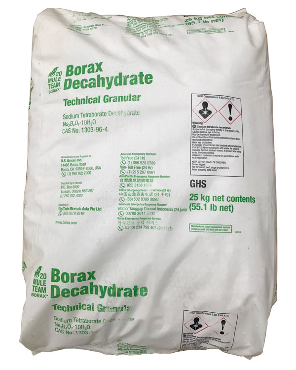 BORAX DECAHYDRATE - NA2B4O7.10H2O USA 25KG/BAG