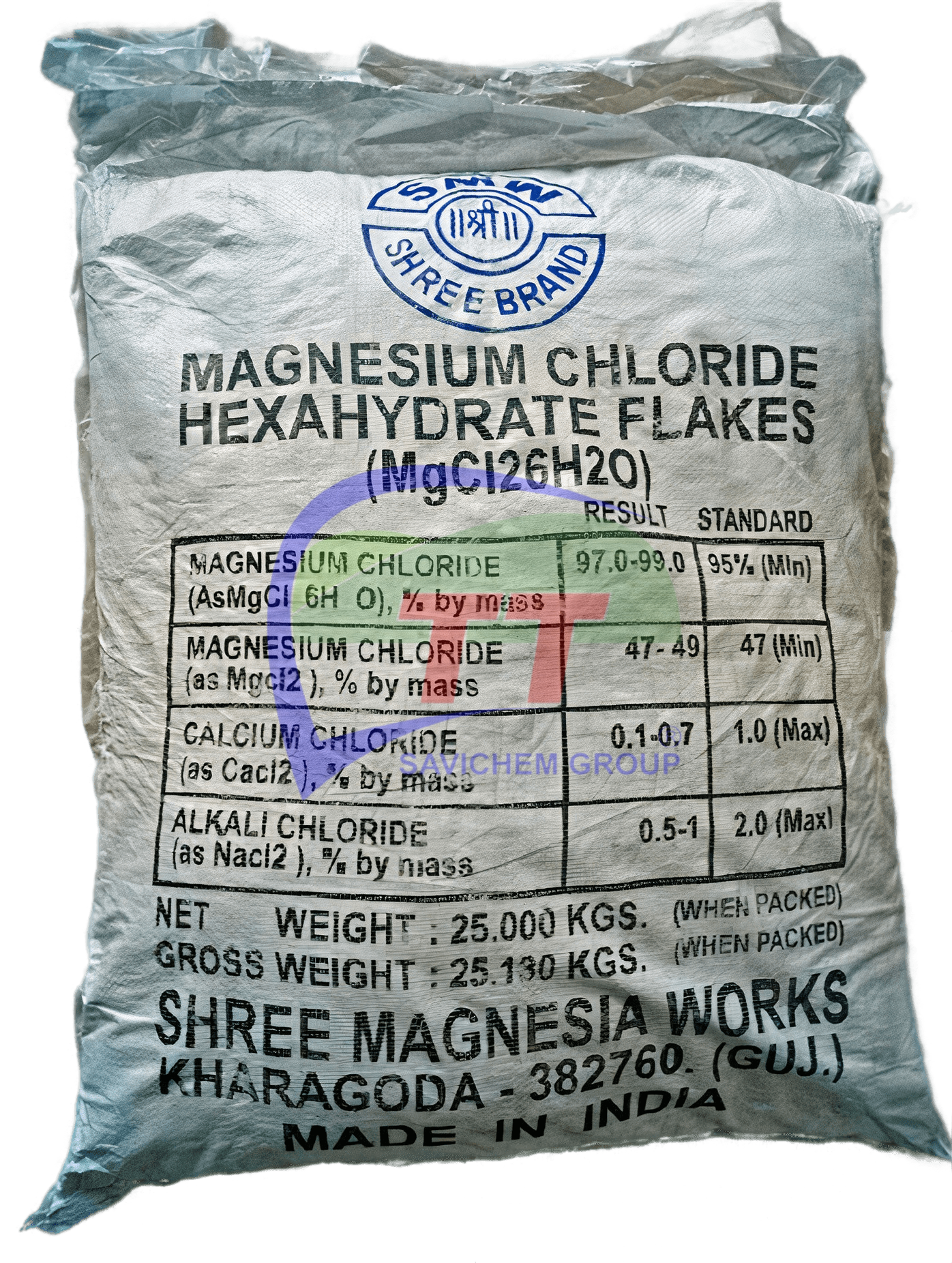 Khoáng Magie Clorua - MgCL2 vảy, 25KG/Bao Ấn Độ